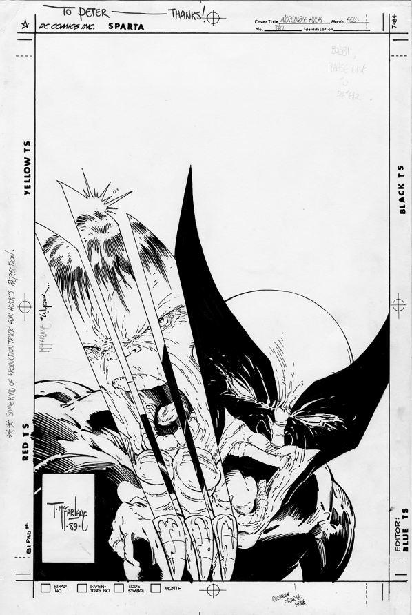 Incredible Hulk #340 cover art by Todd MacFarlane featuring Wolverine
